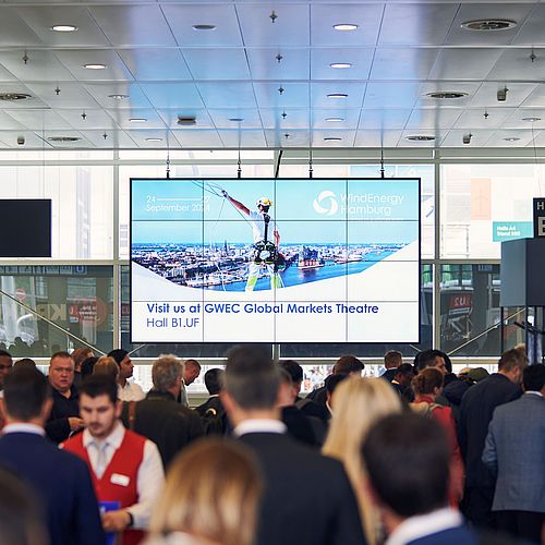 WindEnergy Hamburg 2024 / Central Foyer with video wall