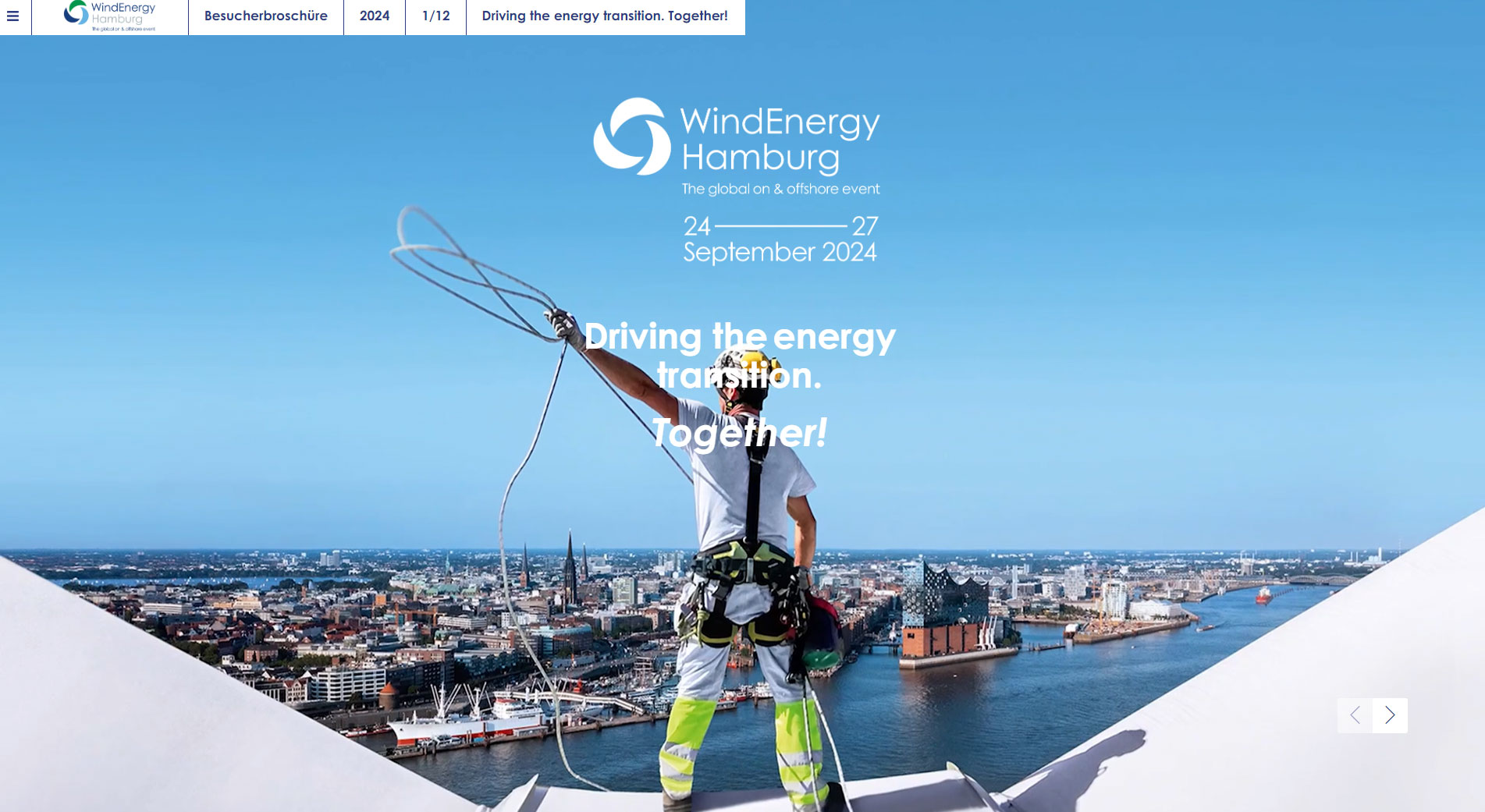 WindEnergy Hamburg 2024: Besuchenden-Broschüre (ePaper) / Screenshot